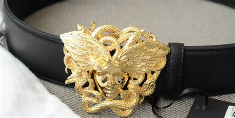 bronze versace vitello winged medusa belt|versace belt size chart.